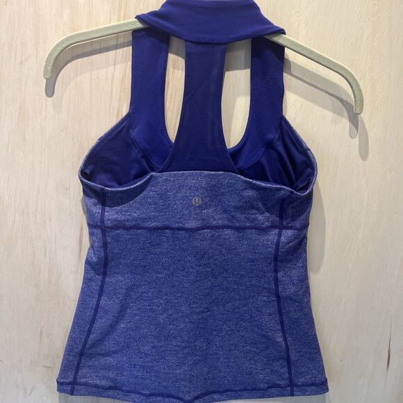 Lululemon Women's Scoop Neck Racerback Tank Top shirt blue Size 6 work out - Picture 4 of 7